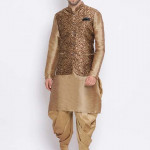 Men Multicoloured Self Design Kurta with Harem Pants