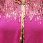 Dark Pink Embellished Long Shrug