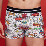 Men White Printed Trunk